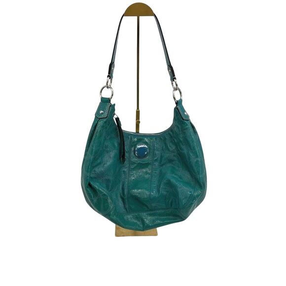 Coach F19282 Teal Patent Leather Shoulder Bag Authenticated - Picture 5 of 6
